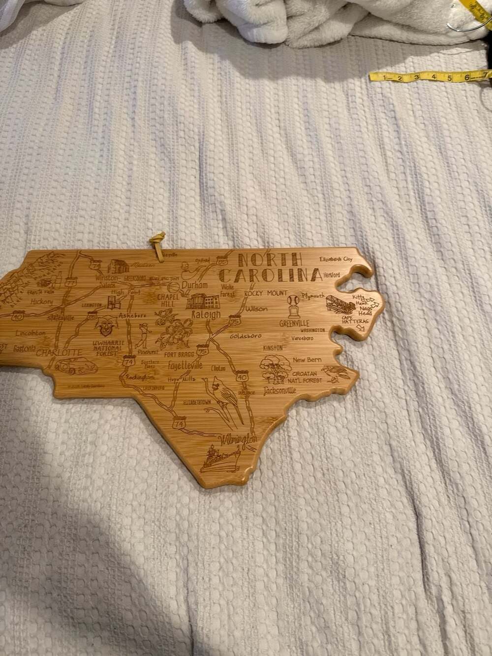 Destination North Carolina State Shaped Cutting Board & Serving Platter